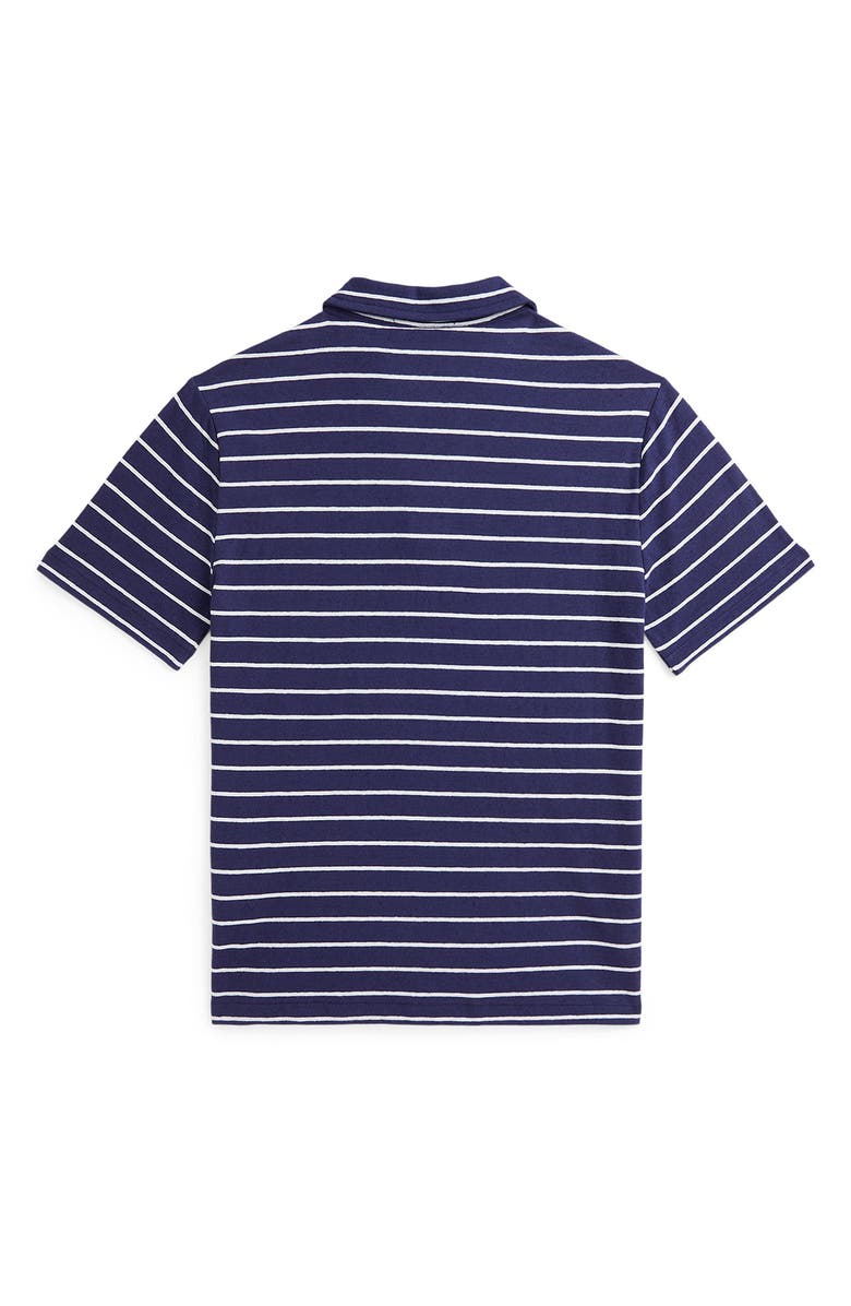 Polo Ralph Lauren Kids' Stripe Cotton & Linen Pocket Polo, Alternate, color, 