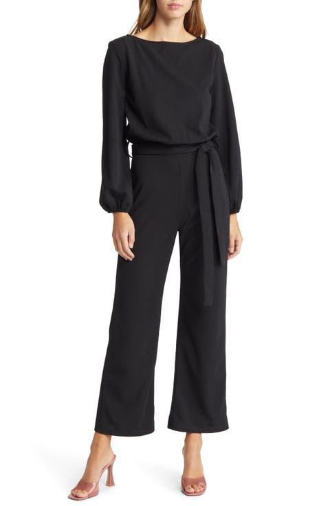 Joy Long Sleeve Tie Waist Jumpsuit