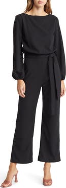 NIKKI LUND Joy Long Sleeve Tie Waist Jumpsuit
