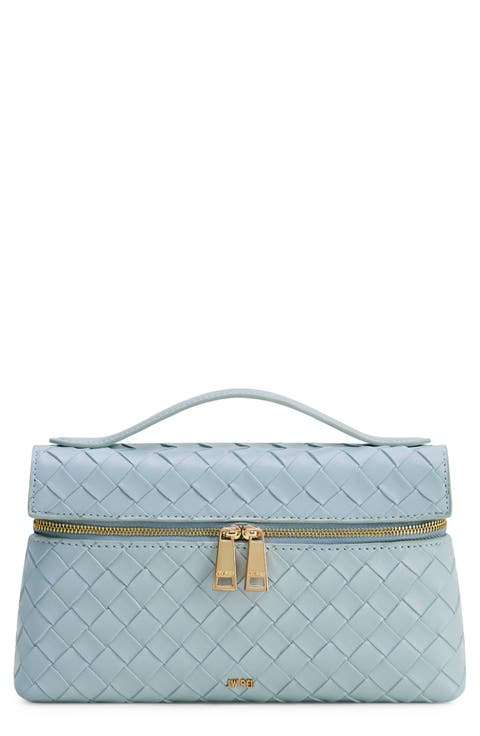 Thea Woven Faux Leather Top Handle Crossbody Bag