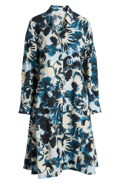 Masai Copenhagen Nadia Long Sleeve Button Front Dress In Reflect Pond