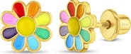 In Season Jewelry Rainbow Daisy Plated Earrings