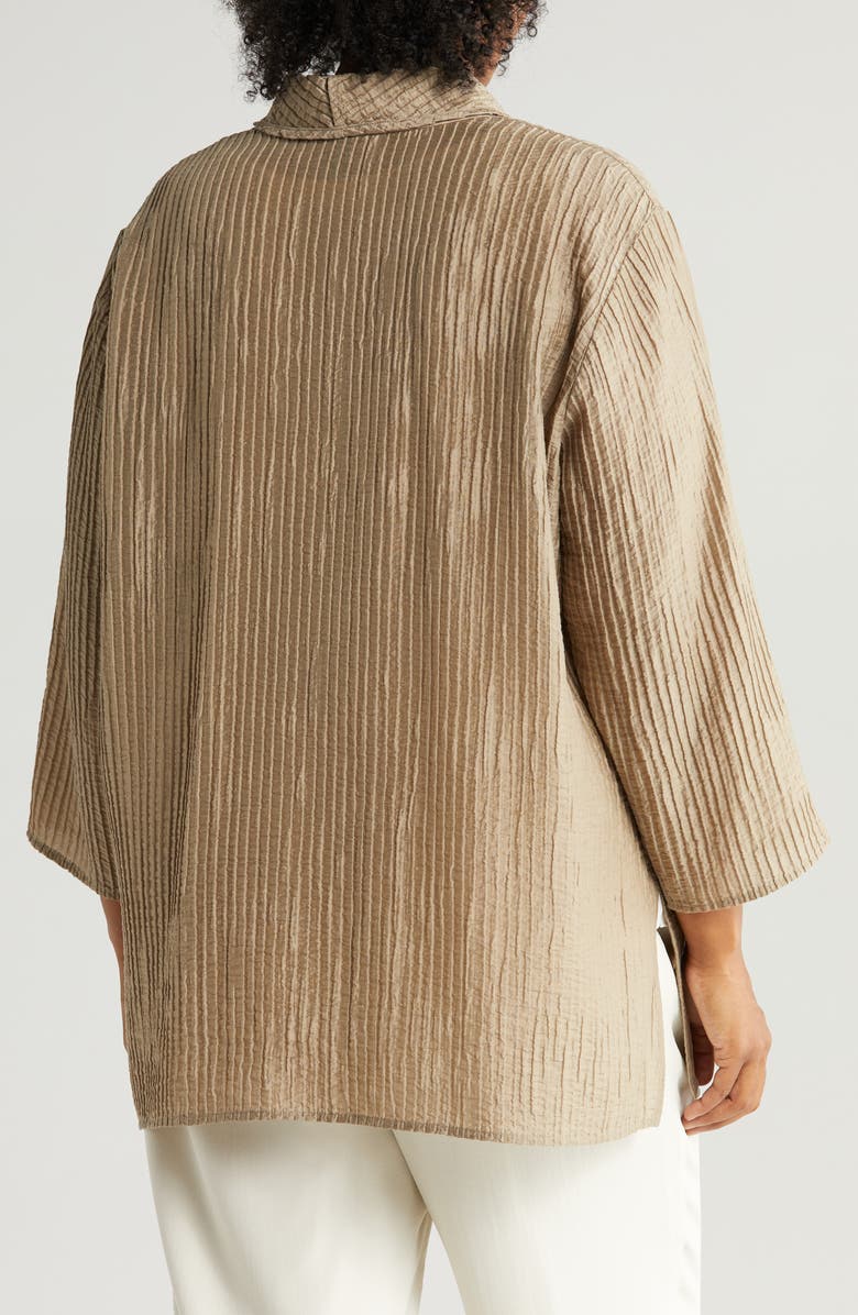 Eileen Fisher Textured High Collar Open Jacket, Alternate, color, 