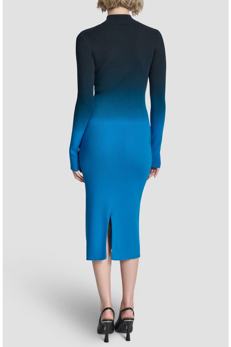 Dip Dye Long Sleeve Cotton Blend Body-Con Dress, Alternate, color, OCEAN BLUE