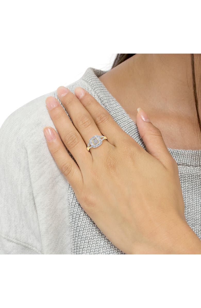 Haus of Brilliance 10K Gold 1/2 cttw Round and Baguette Diamond Ballerina Ring, Alternate, color, Yellow