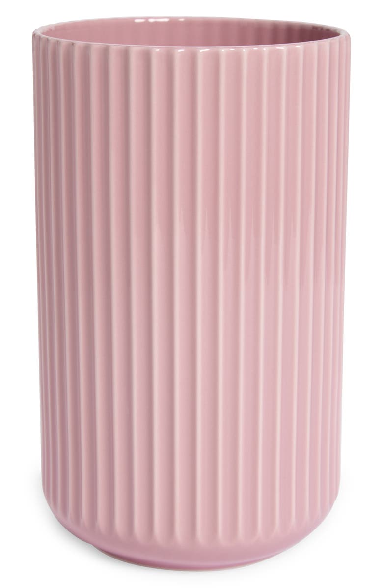 Lyngby Porcelaen 10-Inch Fluted Vase, Main, color, Rose