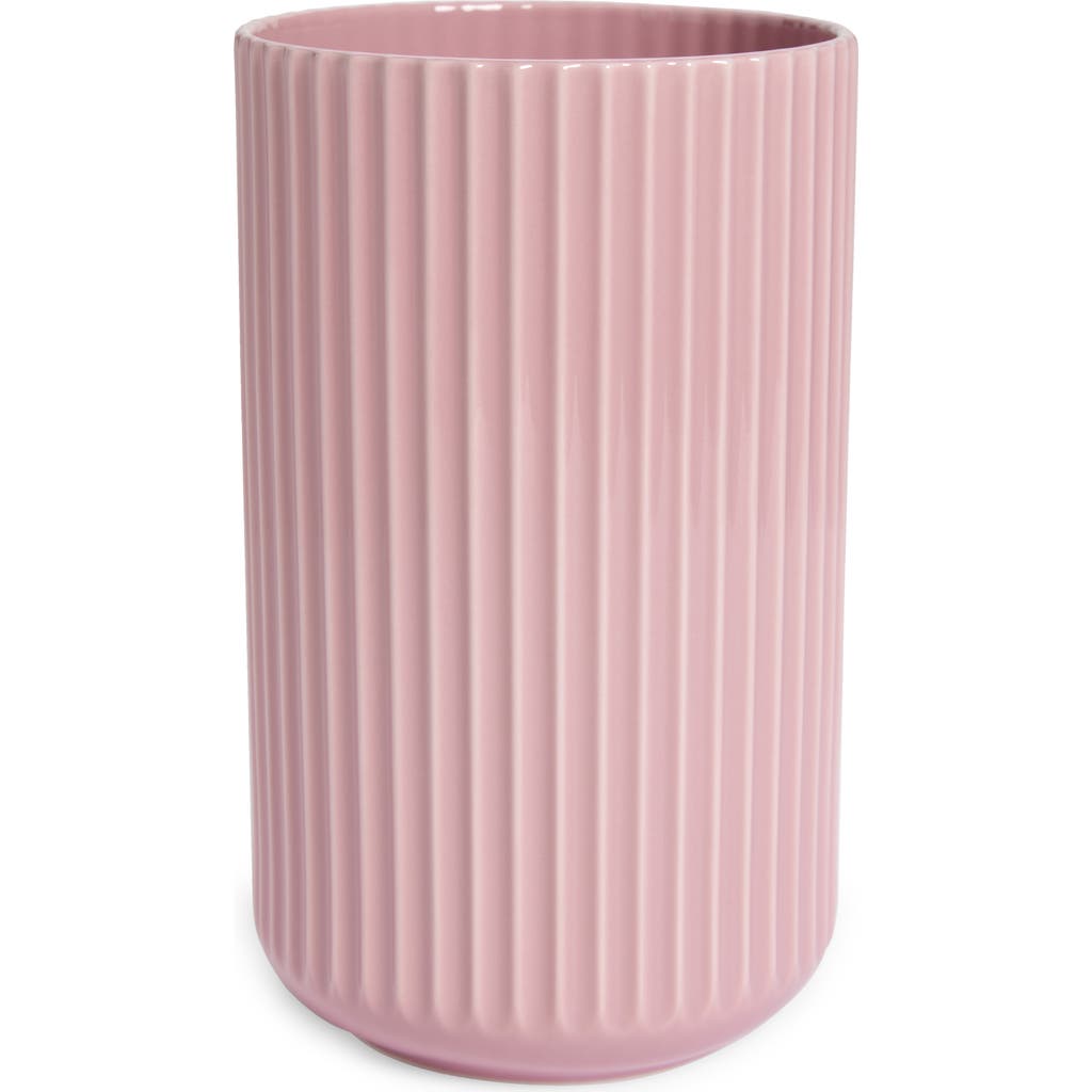 Lyngby Porcelaen 10-inch Fluted Vase In Pink