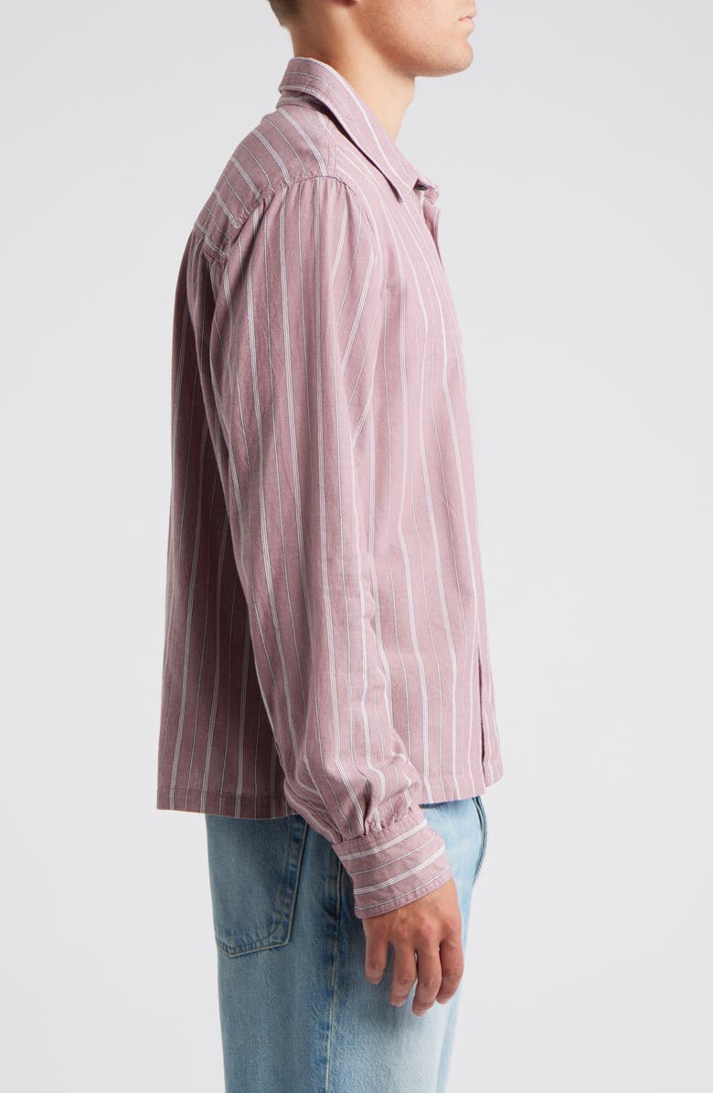 BDG Urban Outfitters Stripe Cotton Button-Up Shirt, Alternate, color, Rose