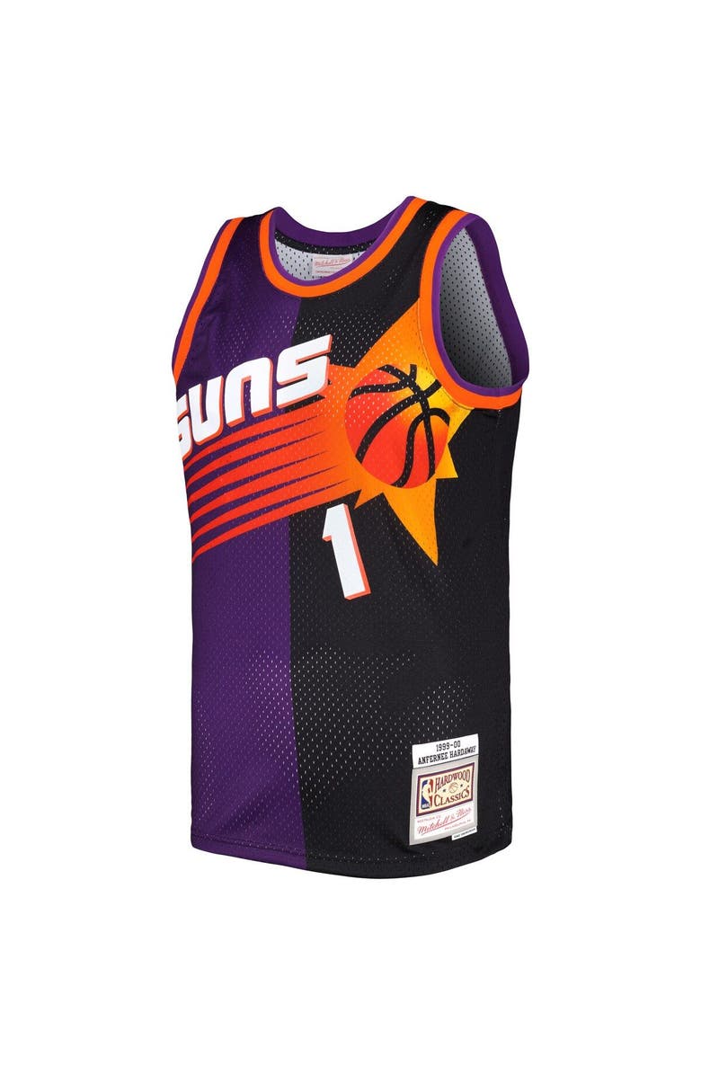 Mitchell & Ness Men's Mitchell & Ness Penny Hardaway Purple/Black Phoenix Suns Hardwood Classics 1999/00 Split Swingman Jersey, Alternate, color, 
