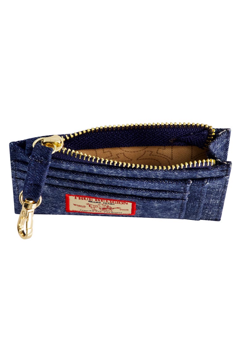 Denim Zip Card Case, Alternate, color, MEDIUM BLU