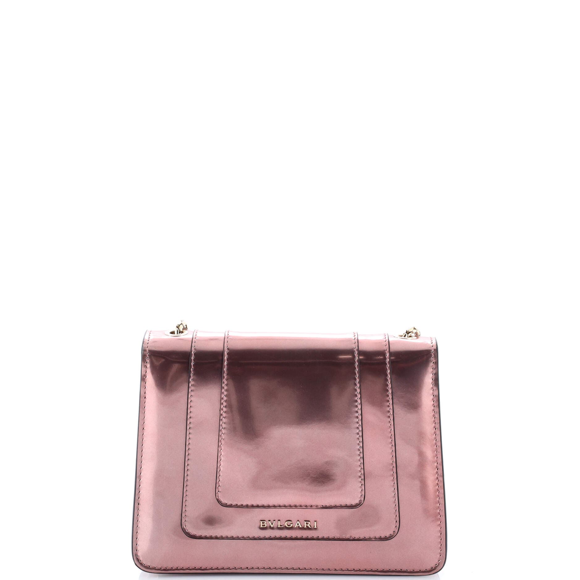 Serpenti Forever Square Shoulder Bag Metallic Leather Small, Alternate, color, Metallic Silver