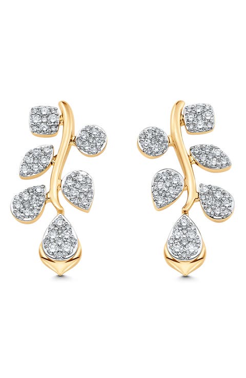 Lierre Pavé Diamond Drop Earrings