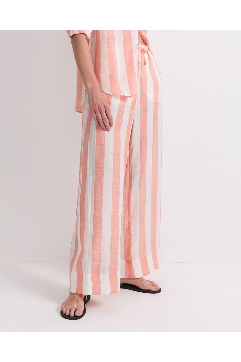 Magnolia Wide Leg Trousers, Alternate, color, Orange/White