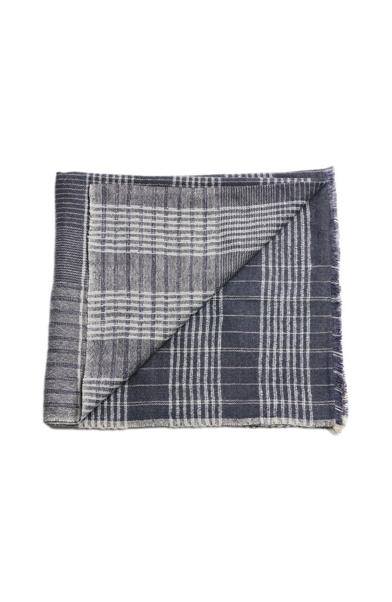 Studio Variously Soft Handwoven Merino Throw, Main, color, Navy