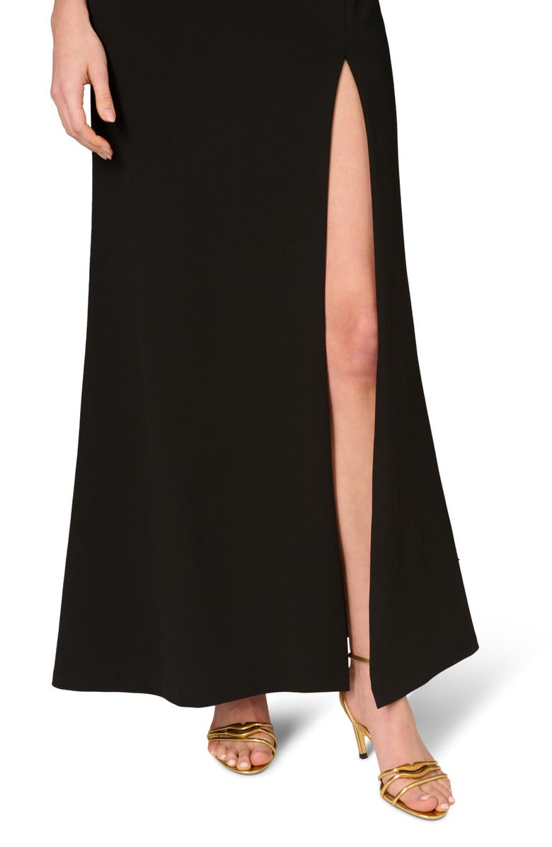 Aidan Mattox by Adrianna Papell Crepe Mermaid Gown, Alternate, color, Black