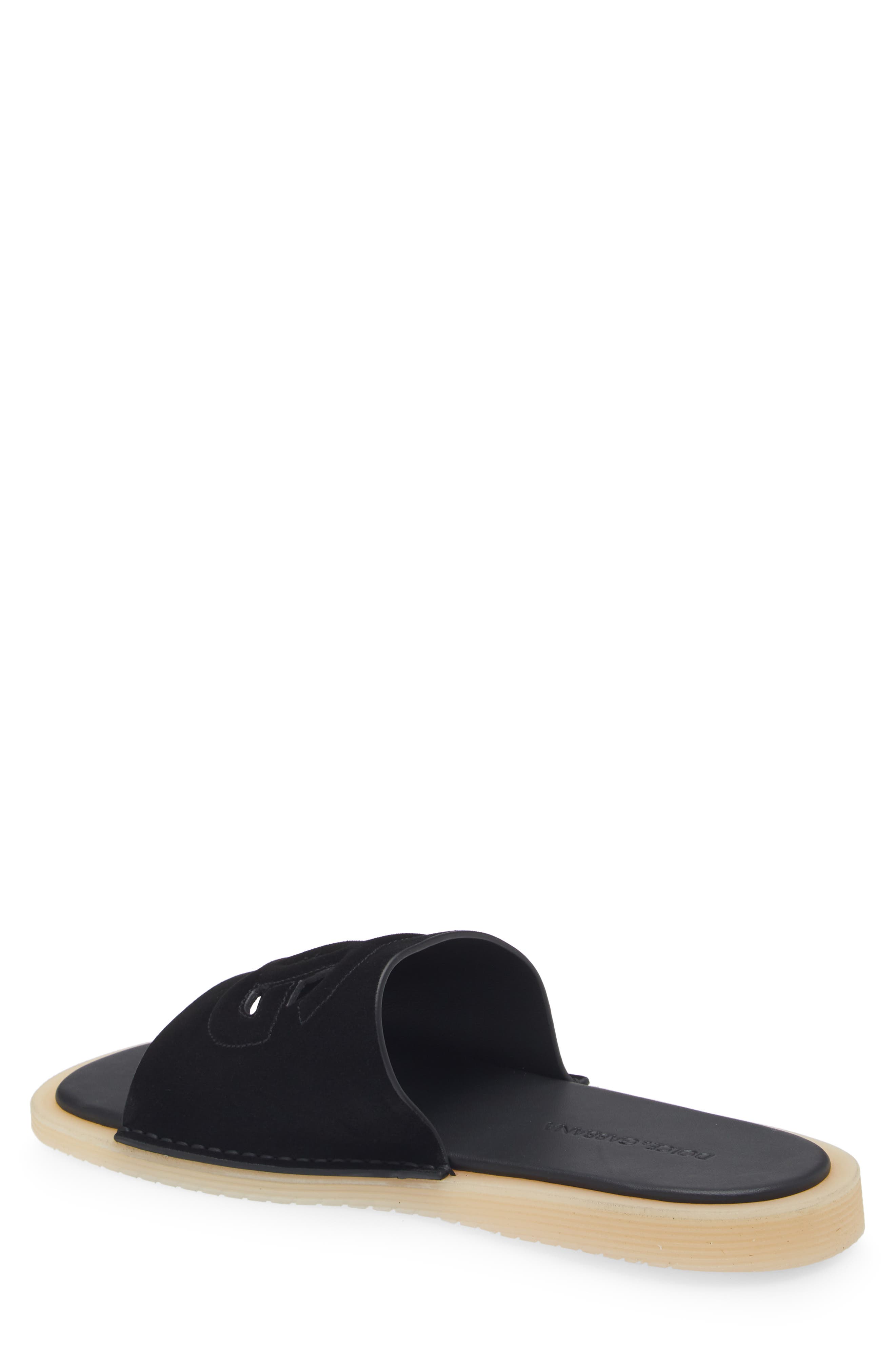 Dolce&Gabbana Crosta Slide Sandal, Alternate, color, Black
