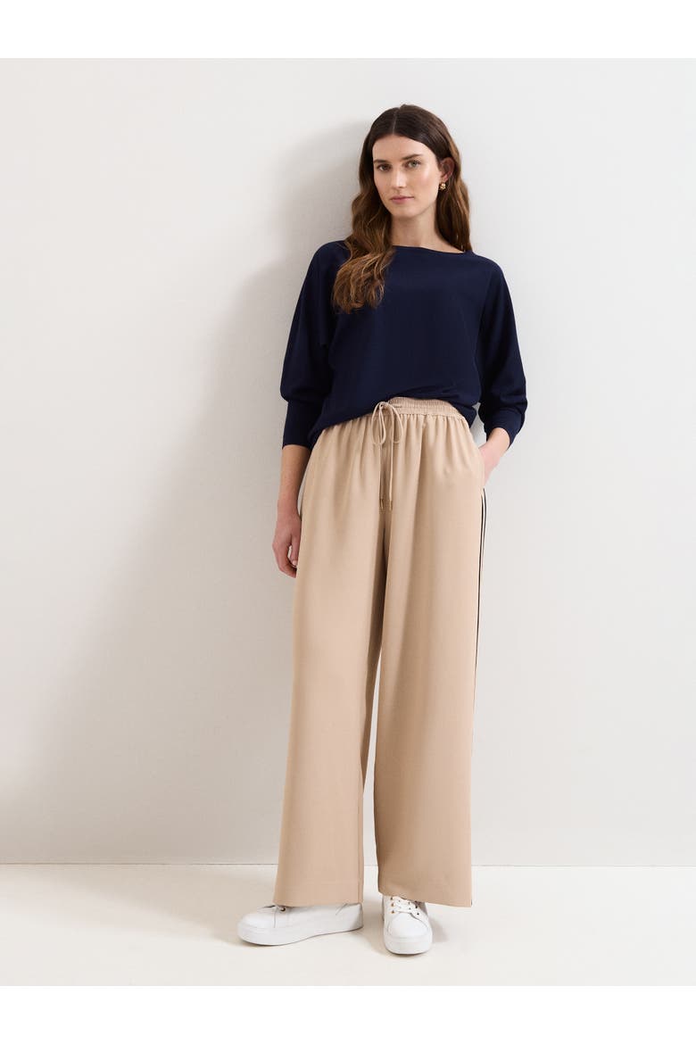 Cristine Slash-Neck Knitted Jumper, Alternate, color, Navy