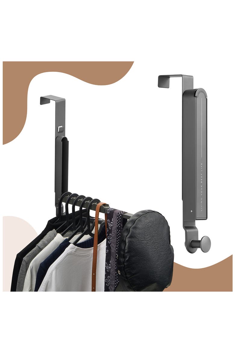 Foldable Over Door Heavy Duty Rack, Alternate, color, GRAY
