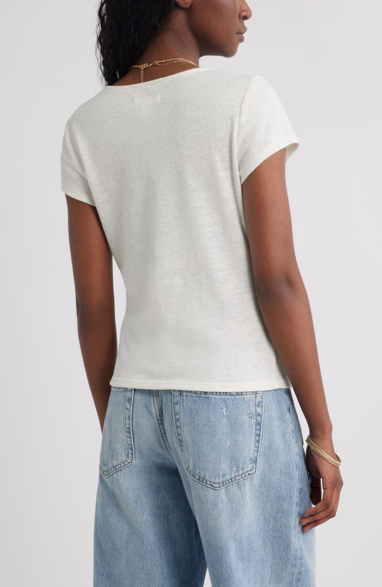 Treasure & Bond Twist Front V-Neck Knit Top, Alternate, color, Ivory Egret