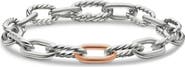 David Yurman DY Madison Chain in Sterling Silver with 18K Rose Gold Bracelet, 8.5mm