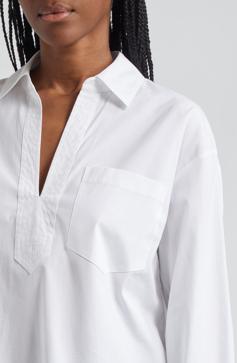 Veronica Beard Khai High-Low Cotton Blend Popover Shirt, Alternate, color, 