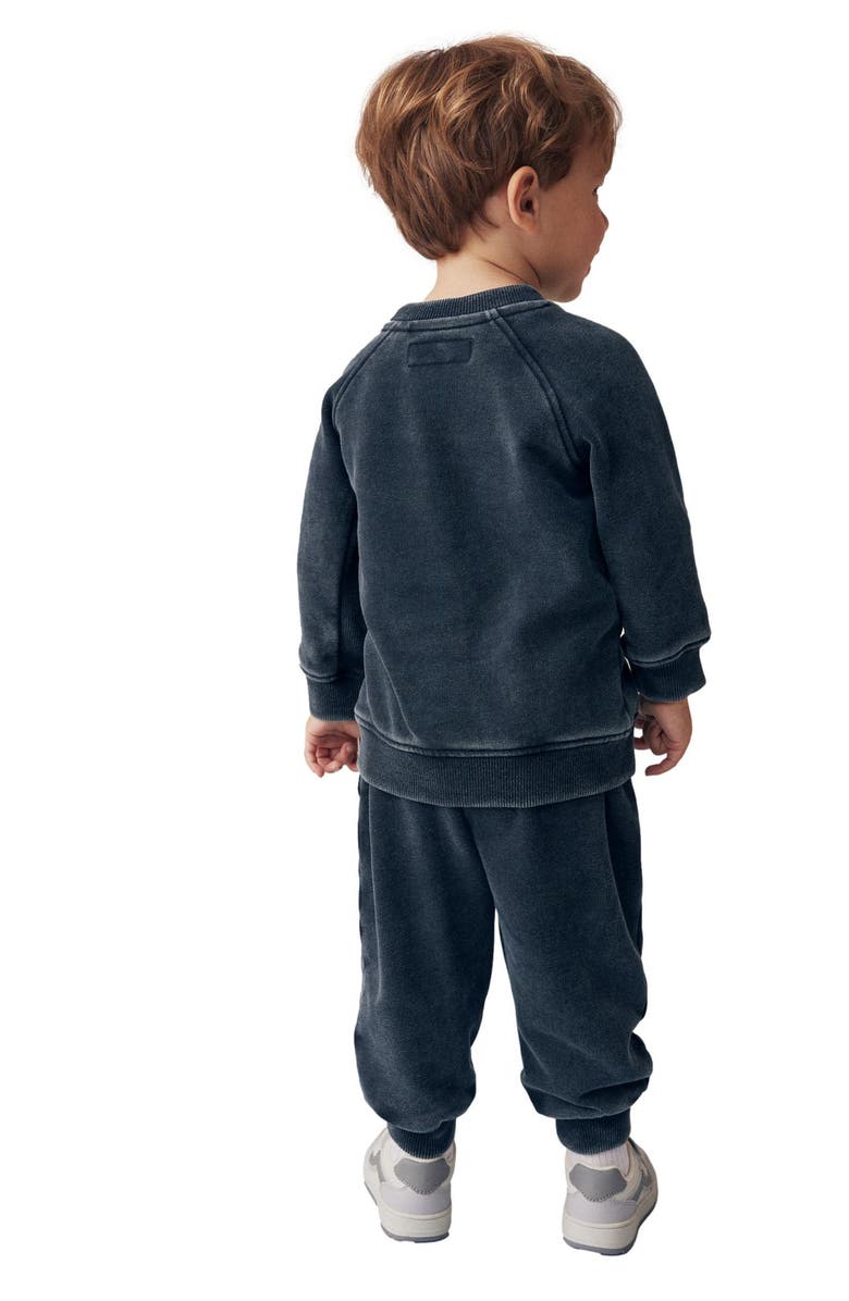 NEXT Kids' Washed Smiley Face Crewneck Sweatshirt & Joggers Set, Alternate, color, 