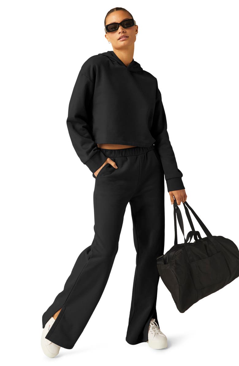 Beyond Yoga Happiness Crop Hoodie, Alternate, color, Black