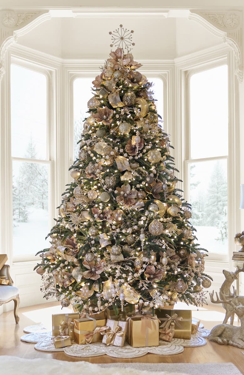 Balsam Hill Champagne Sequined Ribbon, Alternate, color, Champagne