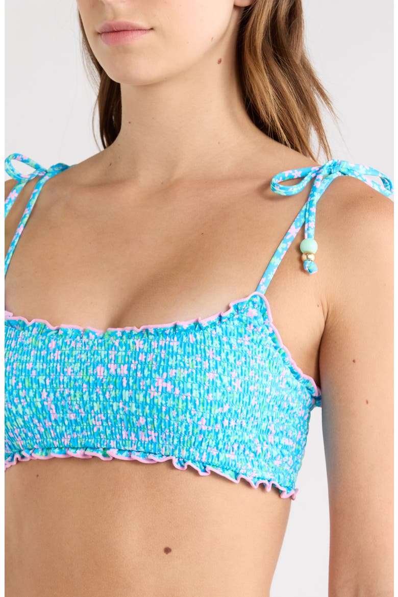 Smocked Crop Bikini Top, Alternate, color, OCEAN KISSES