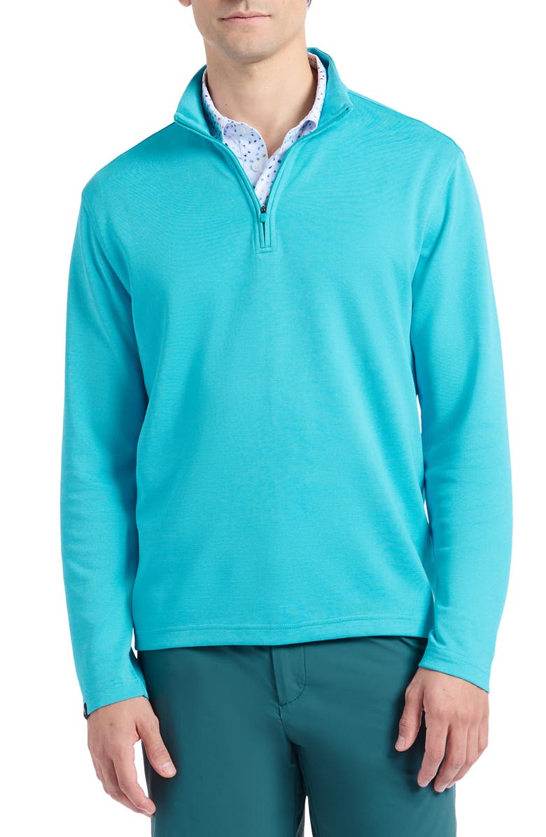 Robert Graham Troland Quarter Zip Pullover, Main, color, Peacock Blue
