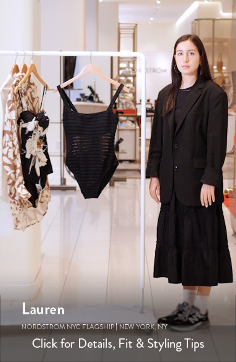 Mesh Stripe One-Piece Swimsuit, sales video thumbnail