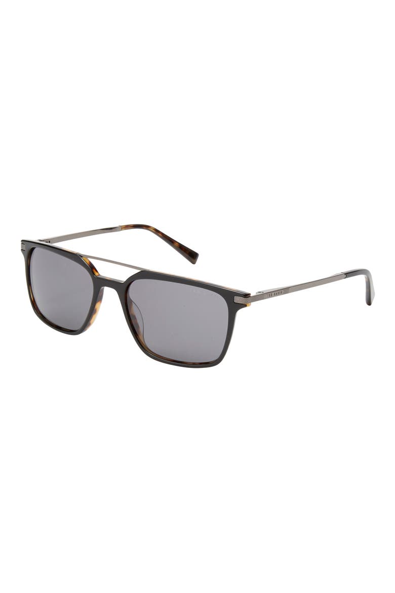 56mm Polarized Square Sunglasses, Alternate, color, BLACK