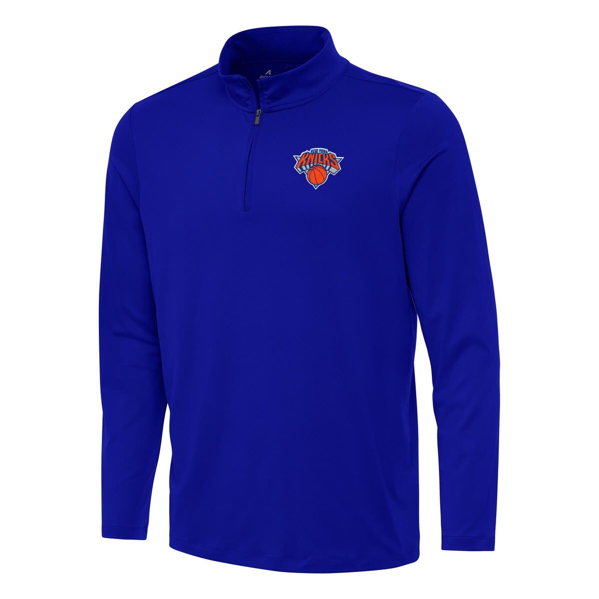 ANTIGUA Men's Antigua Blue New York Knicks Reprocess Quarter-Zip Top ...