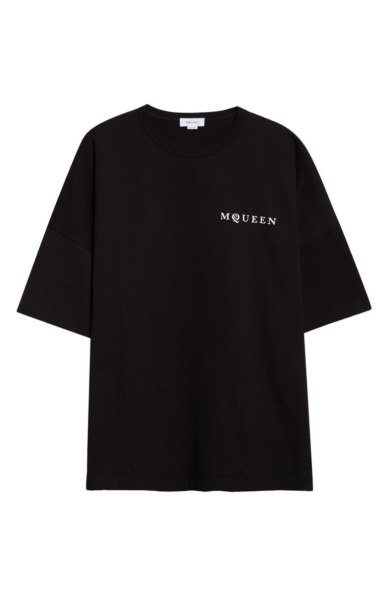 McQueen Oversize Logo Graphic T-Shirt, Main, color, Black/ White