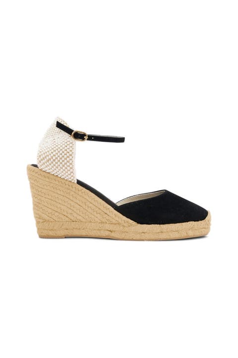 The Marseille Wedge Leather Buckle Espadrille