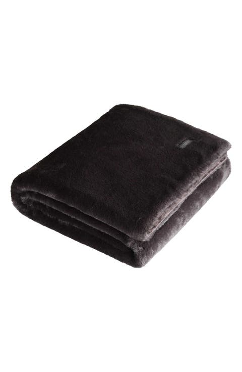 Solid Faux Fur Throw