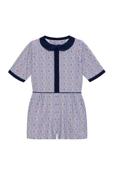 Girls Floral Seersucker Romper (Toddler, Little Kid & Big Kid)