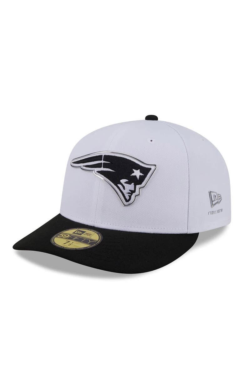 New Era Men's New Era  White/Black New England Patriots 2026 NFL Draft Pre-Curved 59FIFTY Fitted Hat, Main, color, White