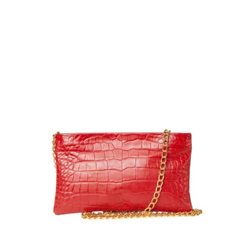 The Penelope Croc Lambskin Clutch