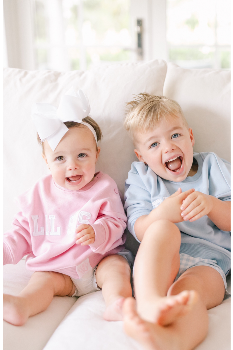 Lil Sis Sweatshirt, Alternate, color, Pink/White