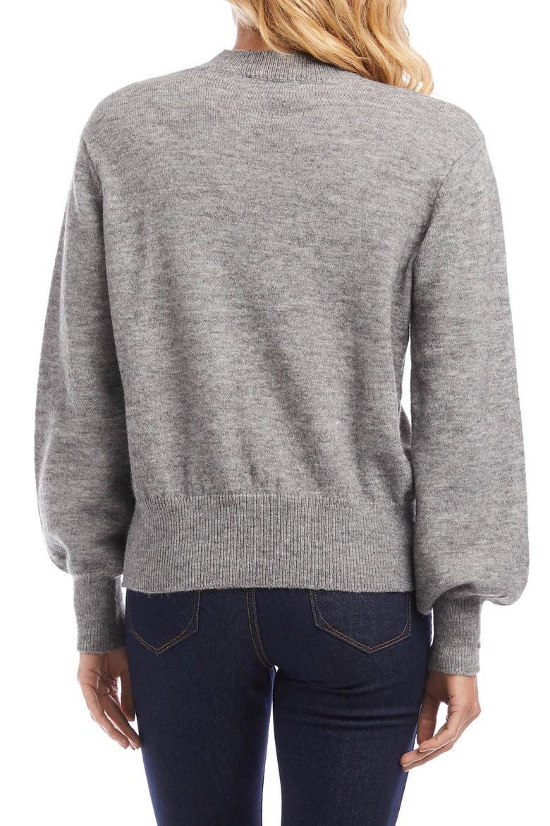 Blouson Sleeve Sweater, Alternate, color, GRAY