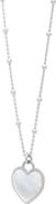 KARAT RUSH Rhodium Plated Sterling Silver Mother-of-Pearl Heart Necklace