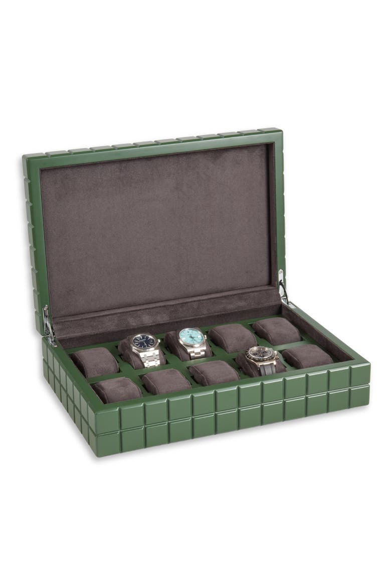 Modern Cube Watch Storage Box, Alternate, color, GREEN
