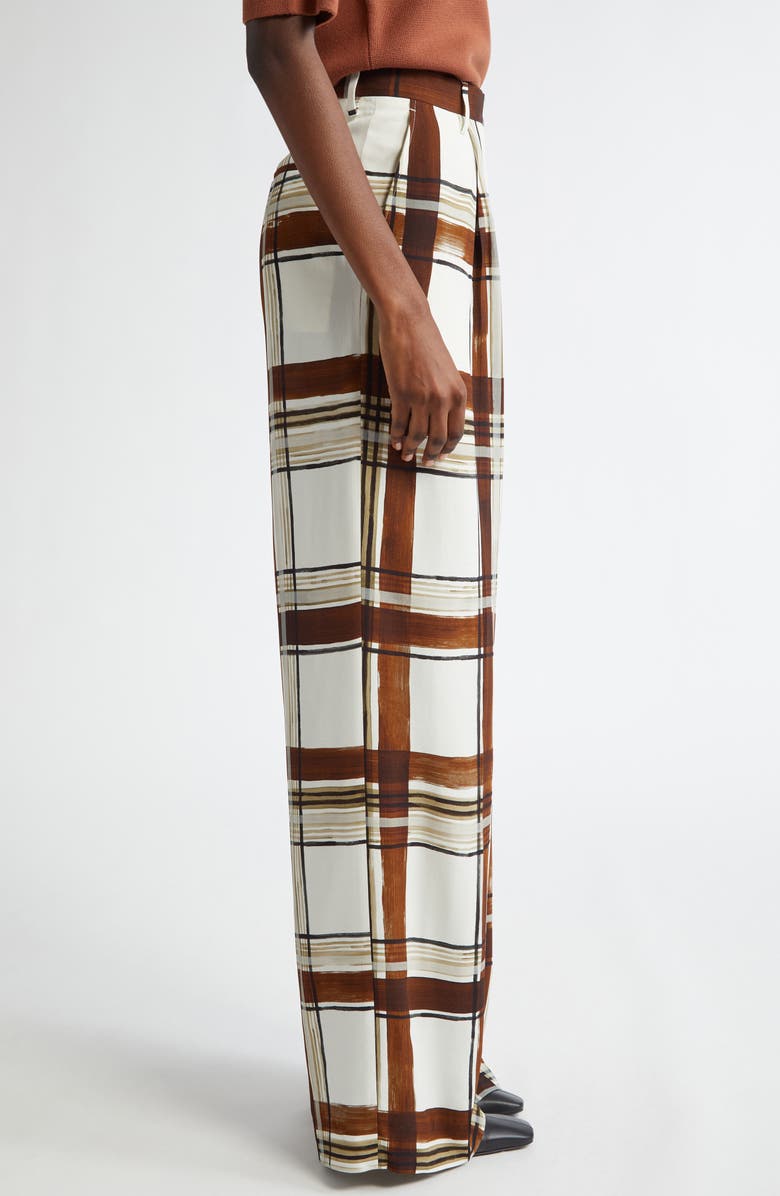 Dries Van Noten Porter Pleated Plaid Wide Leg Pants, Alternate, color, 