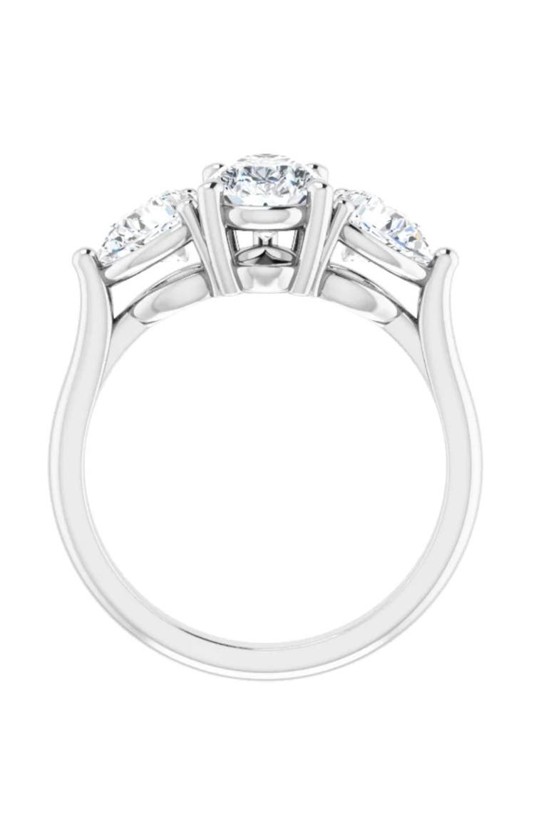 2Ct TW Pear Shape Three Stone Diamond Engagement Ring in 14k Gold Lab Grown, Alternate, color, 14k White Gold