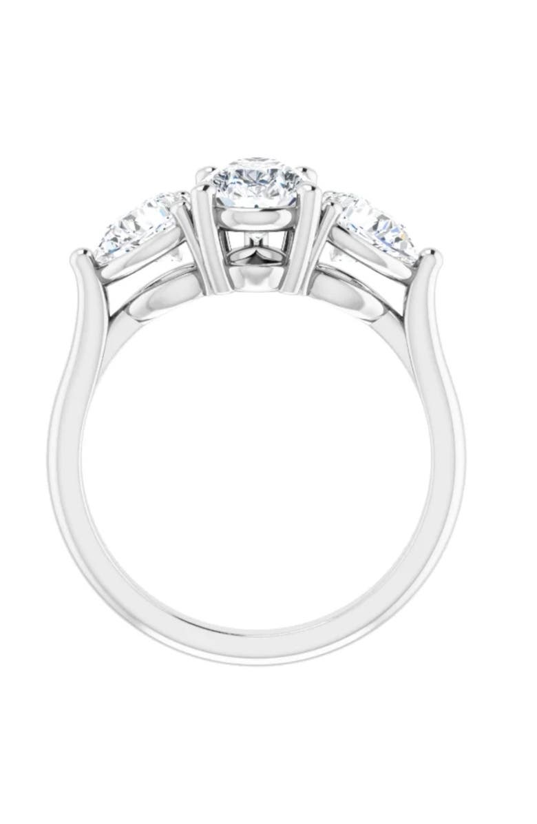 Bliss Diamond 2Ct TW Pear Shape Three Stone Diamond Engagement Ring in 14k Gold Lab Grown, Alternate, color, 14K White Gold