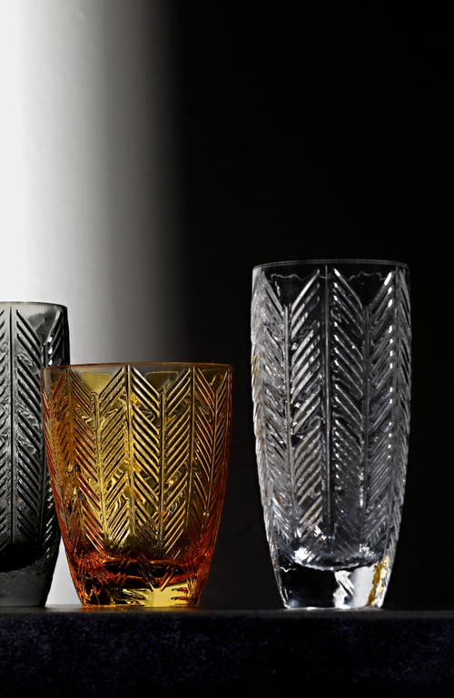 Missoni Home Tableware Champagne Glasses Zig Zag Set Of 6 Transparent 11 Oz, Diam. 2.5", H 5.5"