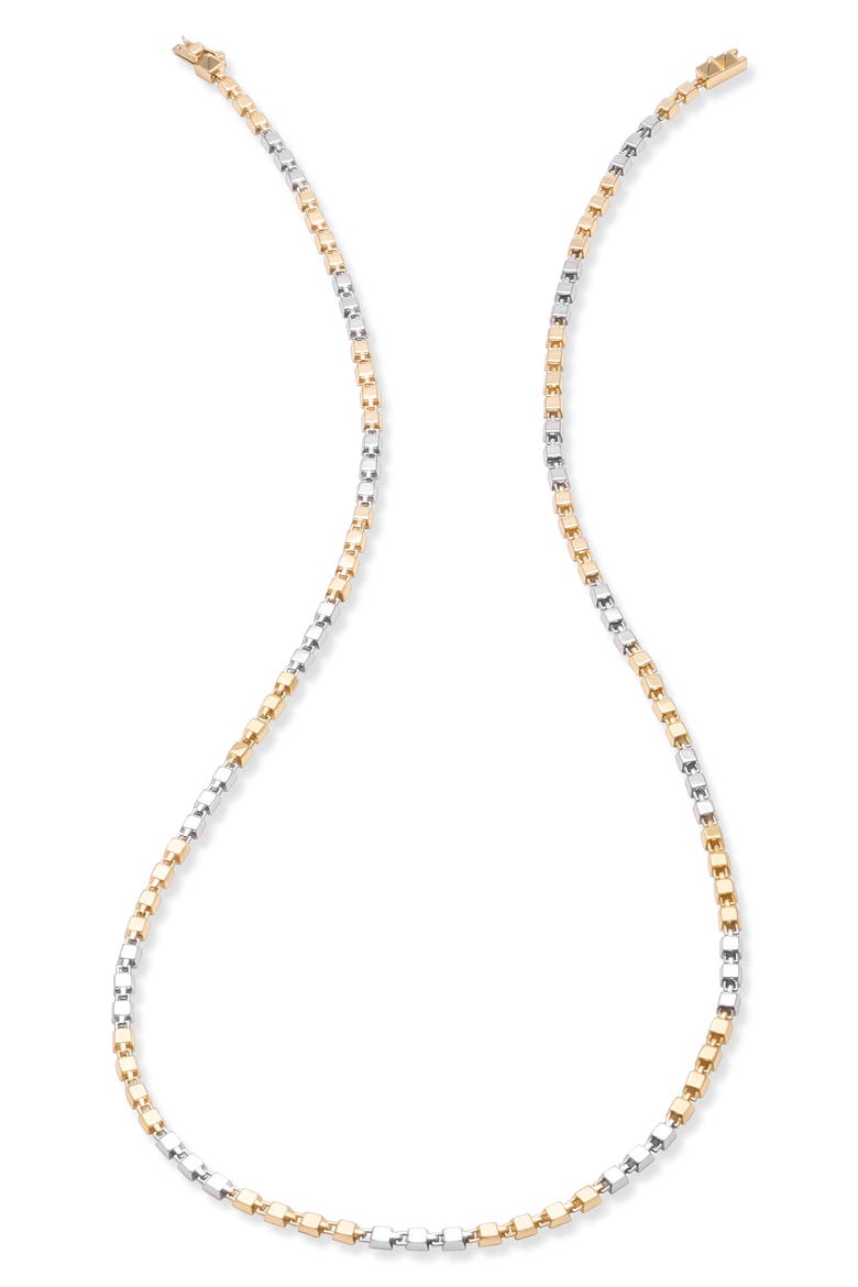 Cadence Two-Tone Link Necklace, Main, color, SILVER/ GOLD