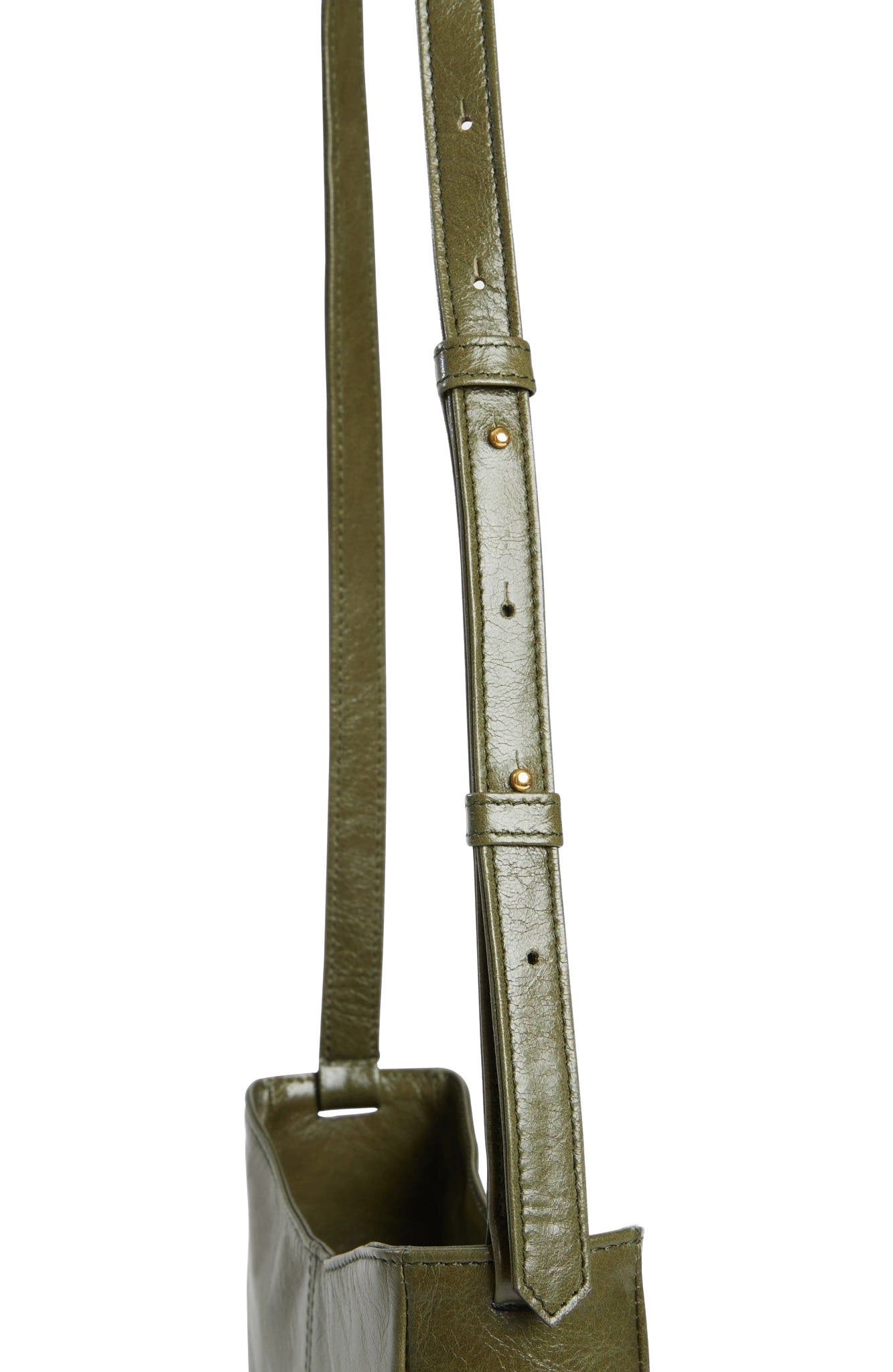 Ruby Adjustable Leather Crossbody, Alternate, color, Olive