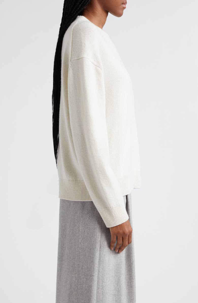 TWP Cashmere Crewneck Boyfriend Sweater, Alternate, color, Ivory
